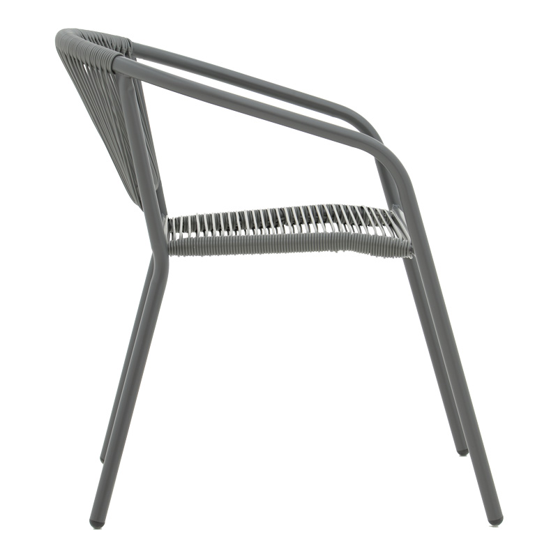 Set ngrënieje 5 copë Ensure-Lindaria pakoworld metal-xham gri e errët 120x70x70cm