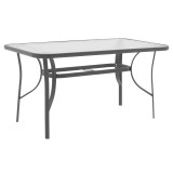 Set ngrënieje 5 copë Ensure-Lindaria pakoworld metal-xham gri e errët 120x70x70cm
