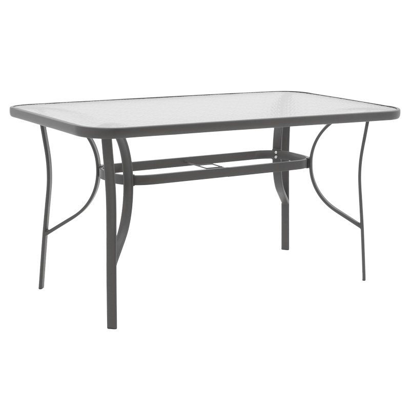 Set ngrënieje 5 copë Ensure-Lindaria pakoworld metal-xham gri e errët 120x70x70cm