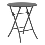 Tavolinë ngrënieje metalike e palosshme Albero-Tade pakoworld në nuancë antraciti D60x70cm
