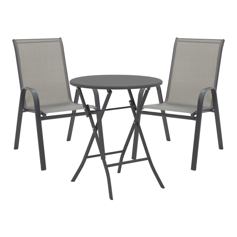 Tavolinë ngrënieje palosëse Albero-Calan pakoworld metal në ngjyrë antracit D60x70cm