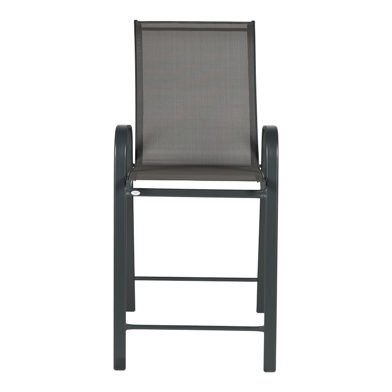 Stol bari me lartësi mesatare Calan pakoworld metal-textilene në ngjyrë gri të errët 55x70x114cm