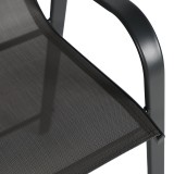 Stol bari me lartësi mesatare Calan pakoworld metal-textilene në ngjyrë gri të errët 55x70x114cm