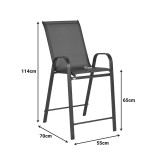 Stol bari me lartësi mesatare Calan pakoworld metal shampanjë-tekstilen në ngjyrë kafe të çelur 55x70x114cm