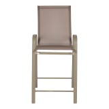 Stol bari me lartësi mesatare Calan pakoworld metal shampanjë-tekstilen në ngjyrë kafe të çelur 55x70x114cm