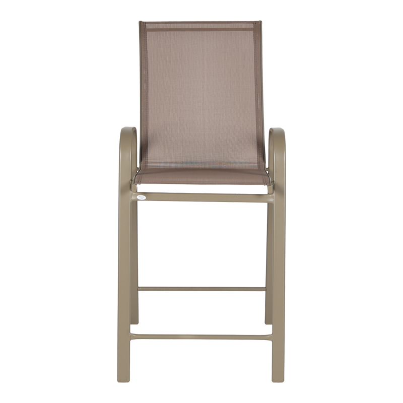 Stol bari me lartësi mesatare Calan pakoworld metal shampanjë-tekstilen në ngjyrë kafe të çelur 55x70x114cm