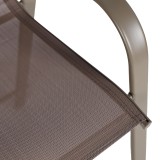 Stol bari me lartësi mesatare Calan pakoworld metal shampanjë-tekstilen në ngjyrë kafe të çelur 55x70x114cm