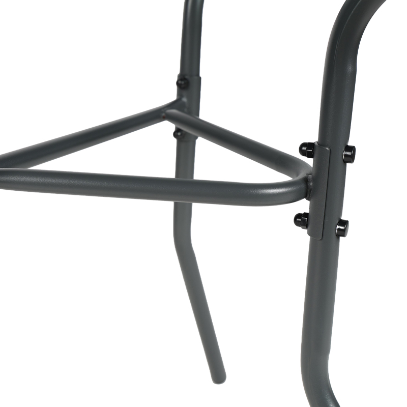 Tavolinë gjysmërrethore Bion pakoworld xham-metal në ngjyrë gri të errët 70x40x65cm