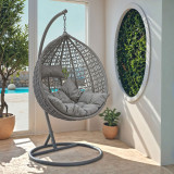 Zafer pakoworld varëse lëkundëse metal-pp- jastëk në ngjyrë gri 106x103x200cm