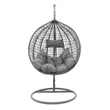Zafer pakoworld varëse lëkundëse metal-pp- jastëk në ngjyrë gri 106x103x200cm