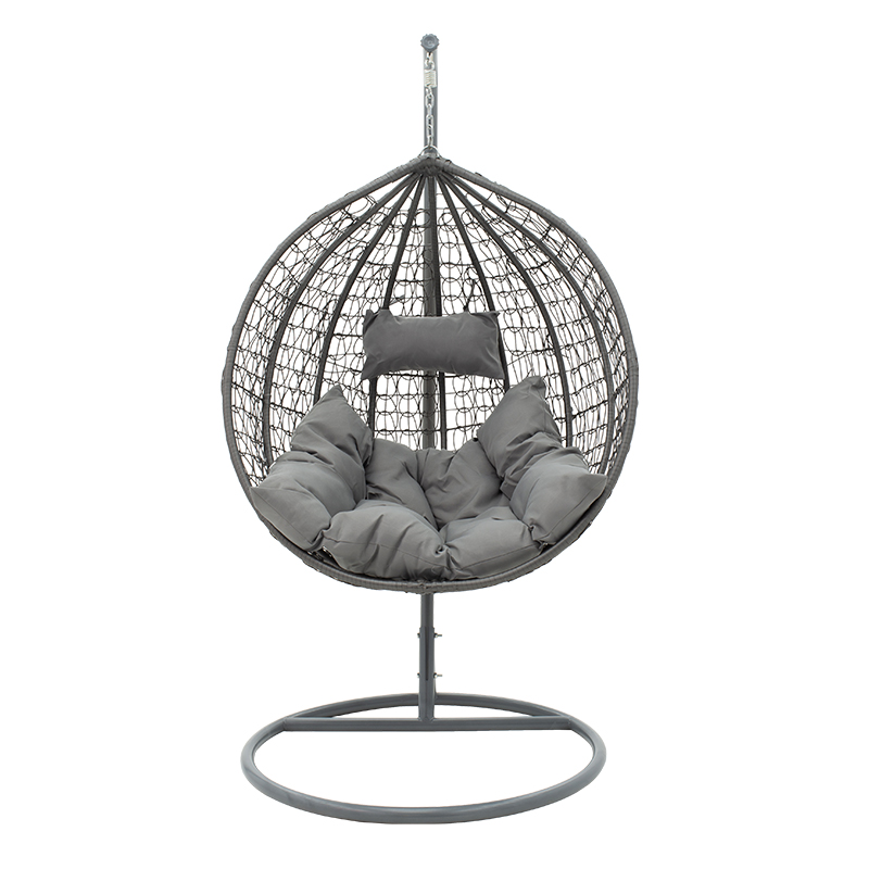 Zafer pakoworld varëse lëkundëse metal-pp- jastëk në ngjyrë gri 106x103x200cm