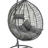 Zafer pakoworld varëse lëkundëse metal-pp- jastëk në ngjyrë gri 106x103x200cm