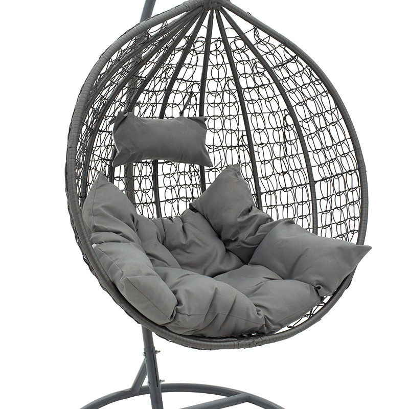 Zafer pakoworld varëse lëkundëse metal-pp- jastëk në ngjyrë gri 106x103x200cm