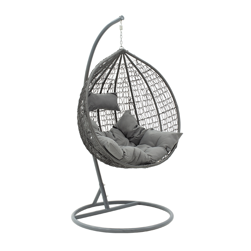 Zafer pakoworld varëse lëkundëse metal-pp- jastëk në ngjyrë gri 106x103x200cm
