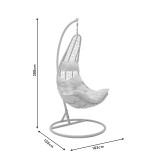 Varëse Soleil pakoworld swing metal-PP-jastëk e bardhë 103x83x200cm