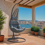 Shilarës i varur Soleil pakoworld metal-pp-jastëk gri 103x83x200cm
