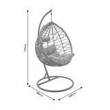 Varëse lëkundëse Hudson pakoworld metal-pp-jastëk në ngjyrë gri 109x119x195cm