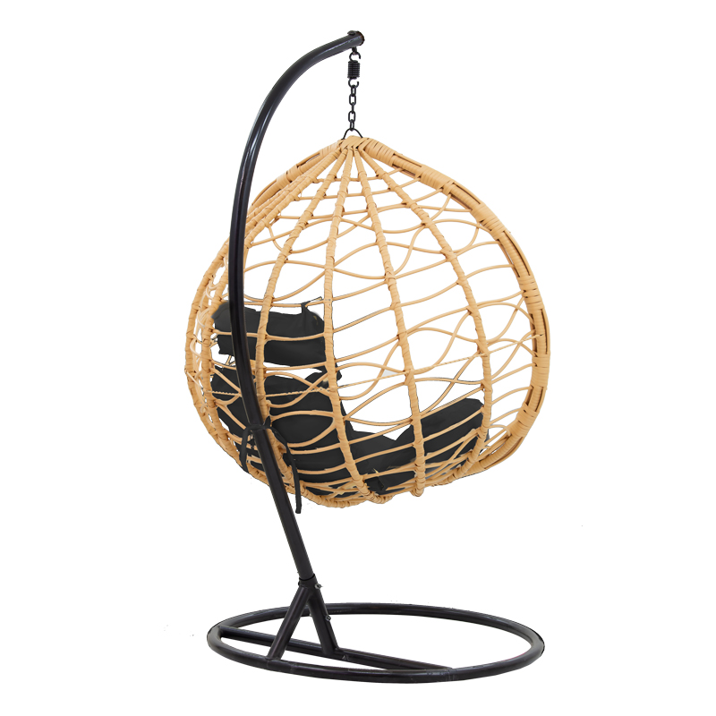 Varëse lëkundëse Hudson pakoworld metal i zi-pp natyral-jastëk i zi 109x119x195cm
