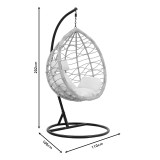 Varëse lëkundëse Hudson pakoworld metal i zi-pp natyral-jastëk i zi 109x119x195cm
