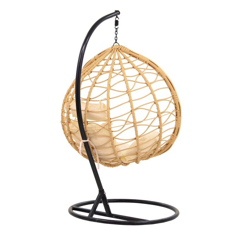 Varëse lëkundëse Hudson pakoworld metal i zi-pp natyral-jastëk bezhë 109x119x195cm