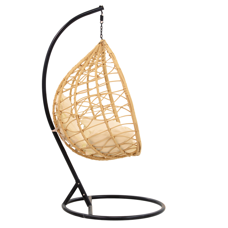Varëse lëkundëse Hudson pakoworld metal i zi-pp natyral-jastëk bezhë 109x119x195cm