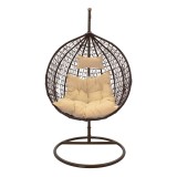 Zafer pakoworld lëkundëse metalike e varur-pp kafe-jastëk bezhë 106x103x200cm