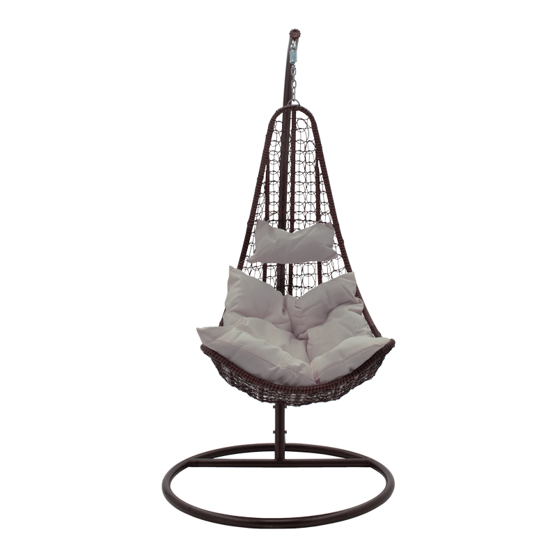 Varëse lëkundëse Soleil pakoworld metal kafe-pp kafe-jastëk bezhë 103x83x200cm