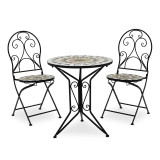 Set ngrënieje mozaik pakoworld set 3 copë metal i zi