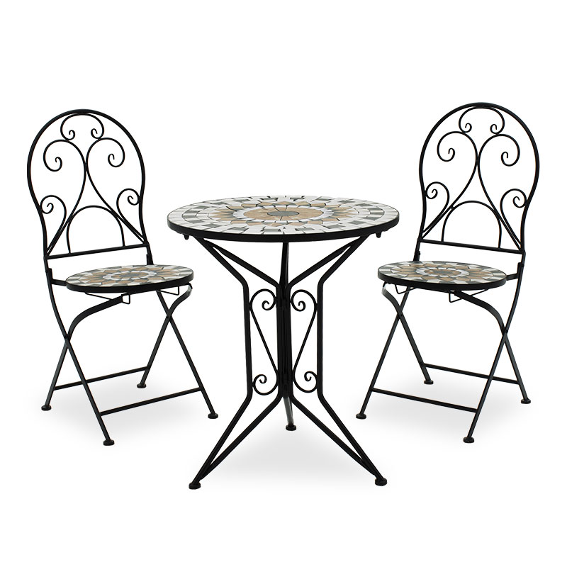 Set ngrënieje mozaik pakoworld set 3 copë metal i zi