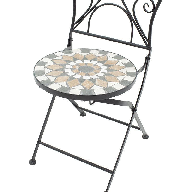 Set ngrënieje mozaik pakoworld set 3 copë metal i zi