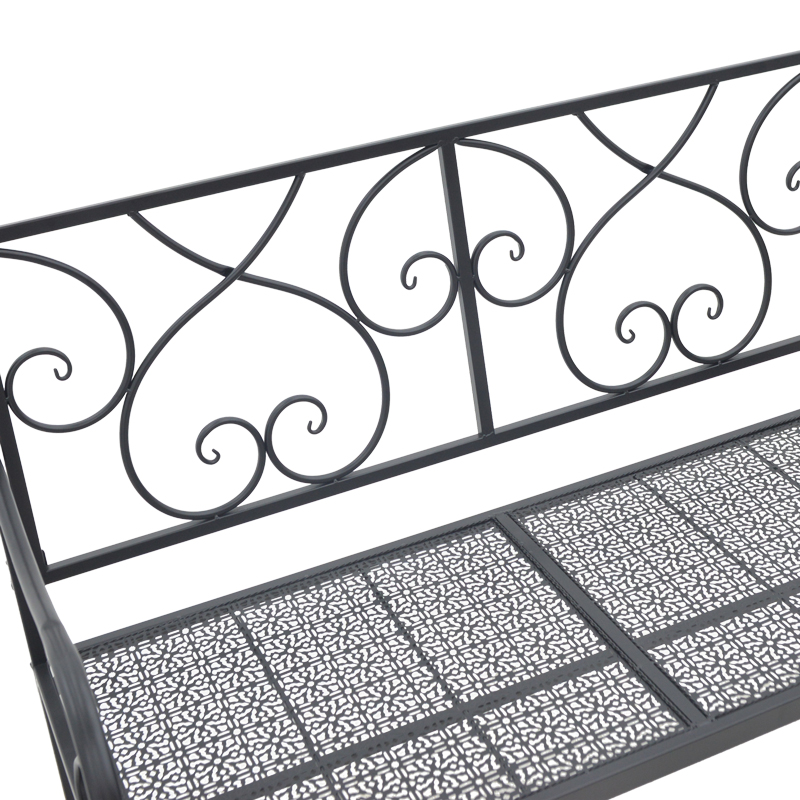 Stol metalik Cazpo pakoworld në nuancë të zezë 114x45x90cm
