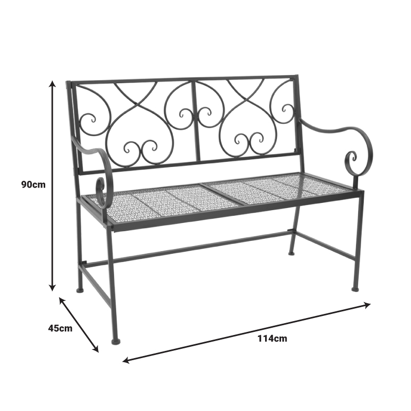 Stol metalik Cazpo pakoworld në nuancë të zezë 114x45x90cm