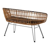 Divan 2 vendesh Naoki pakoworld metal i zi-pe natyral 120x55x79cm