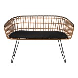 Divan 2 vendesh Naoki pakoworld metal i zi-pe natyral 120x55x79cm