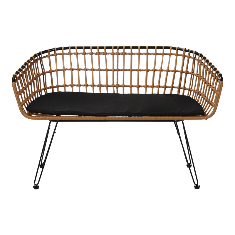 Divan 2 vendesh Naoki pakoworld metal i zi-pe natyral 120x55x79cm