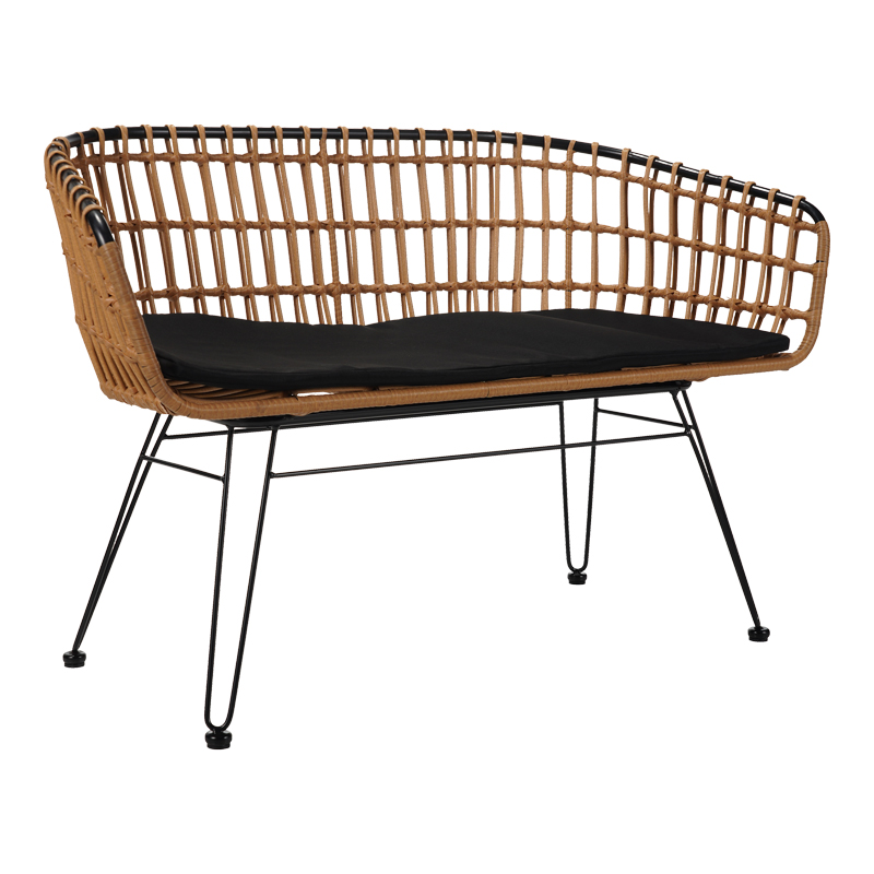 Divan 2 vendesh Naoki pakoworld metal i zi-pe natyral 120x55x79cm