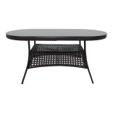 Tavolinë Cellin pakoworld metal-pe rattan kafe 160x80x77cm