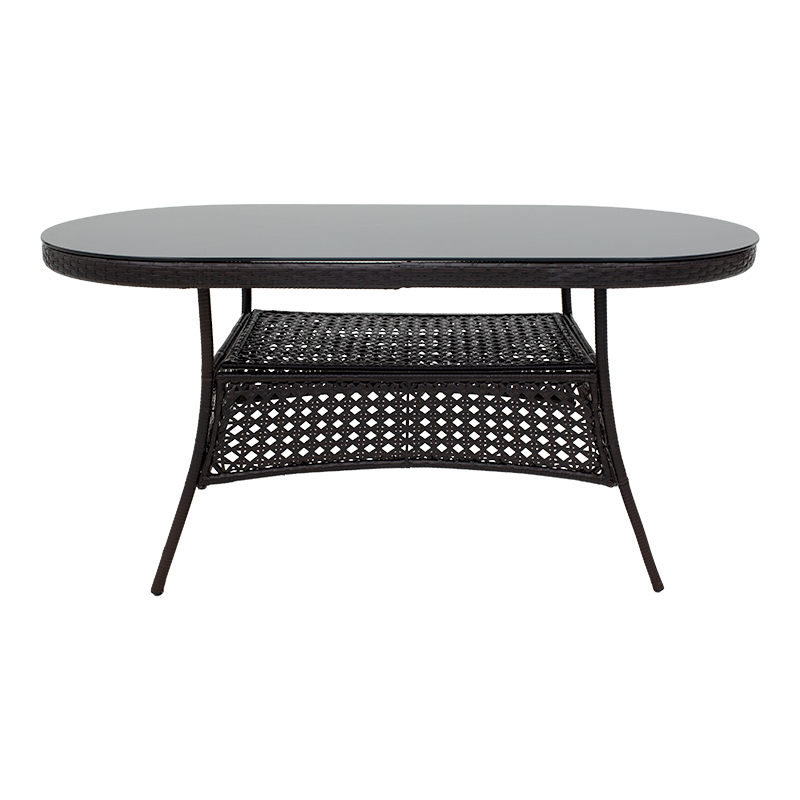 Tavolinë Cellin pakoworld metal-pe rattan kafe 160x80x77cm