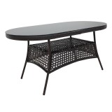 Tavolinë Cellin pakoworld metal-pe rattan kafe 160x80x77cm