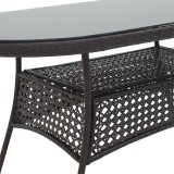 Tavolinë Cellin pakoworld metal-pe rattan kafe 160x80x77cm