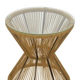 Tavolinë Mabil pakoworld rattan natyral-xham D50x55cm