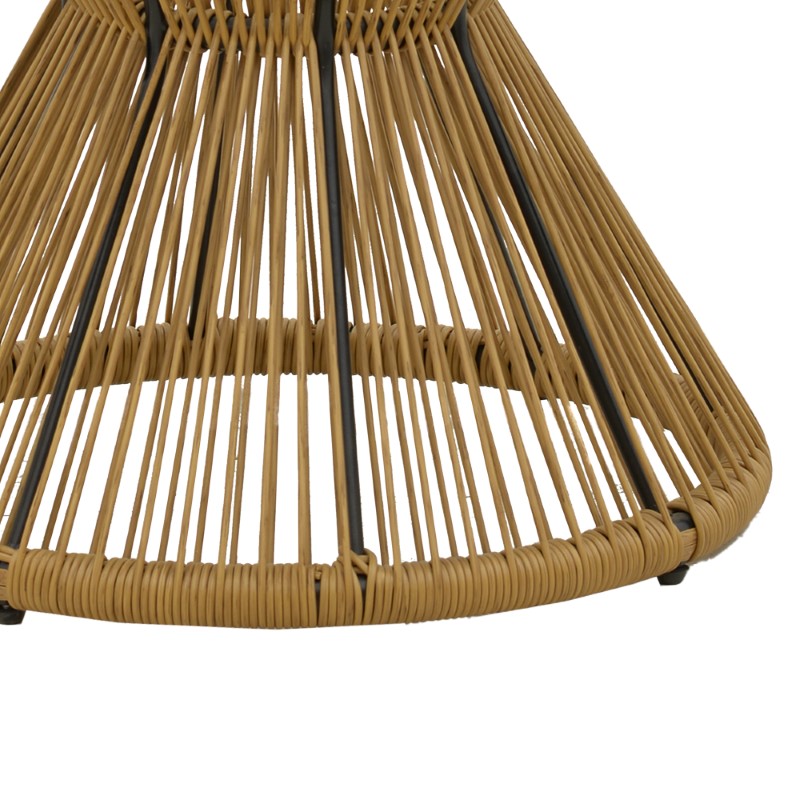 Tavolinë Mabil pakoworld rattan natyral-xham D50x55cm