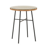 Tavolinë Gaus pakoworld metal i zi-PE natyral-xham D60x74cm