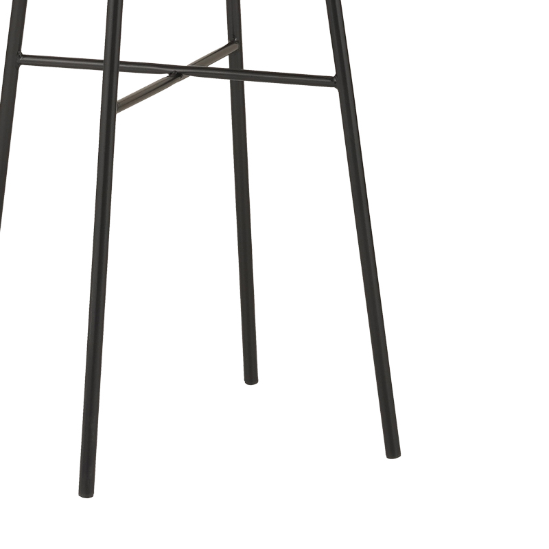 Tavolinë Gaus pakoworld metal i zi-PE natyral-xham D60x74cm