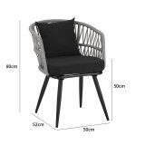 Set tavoline ngrënieje Naoki 7 copë pakoworld metal i zi-pe natyral-xham 160x90x78cm