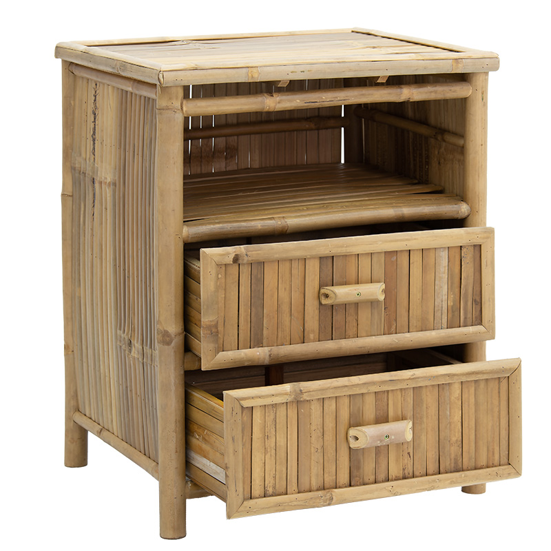 Komodinë Ofra pakoworld bambu natyrale 56x46x69cm
