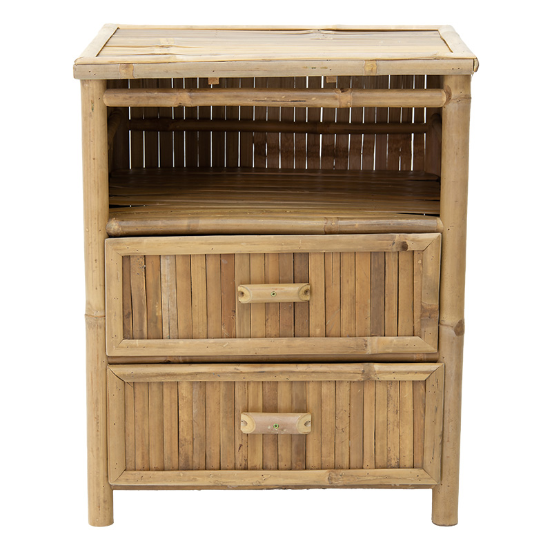 Komodinë Ofra pakoworld bambu natyrale 56x46x69cm