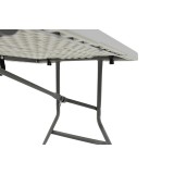 Tavolinë palosëse catering-valixhe Rodeo pakoworld kornizë metalike ngjyrë e bardhë 152x60x74cm