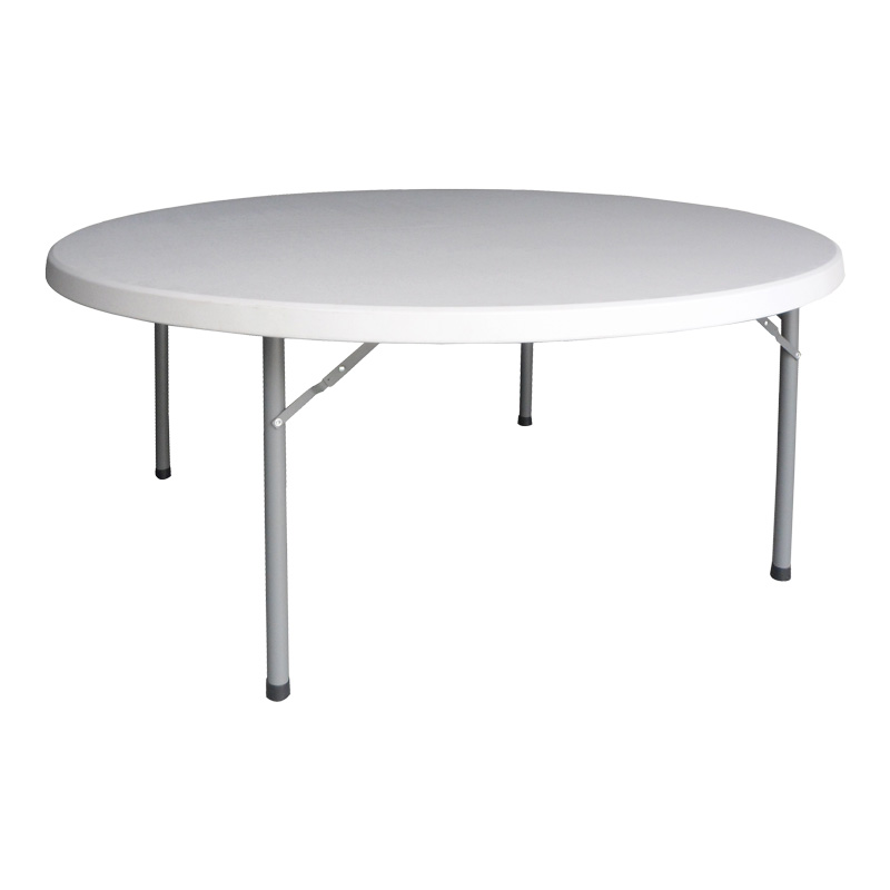 Tavolinë katering e palosshme Comfort pakoworld valixhe e bardhë e rrumbullakët D180x74cm