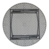 Tavolinë catering e palosshme Comfort pakoworld e bardhë e rrumbullakët D120x74cm